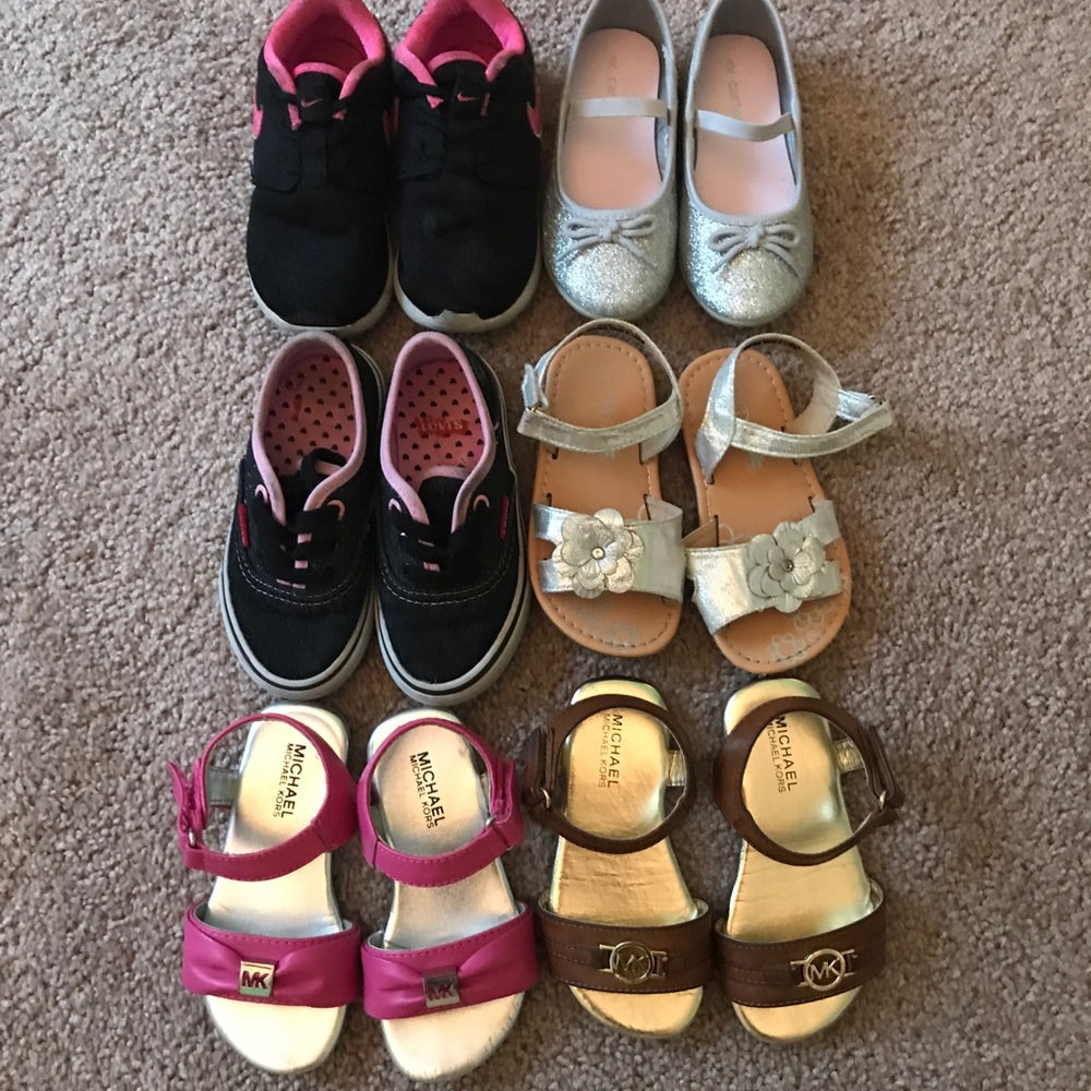 Lot of girls size 8 shoes. Michael Kors Nike Levi